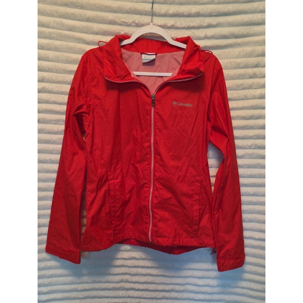 Columbia Women's Red Packable‎ Windbreaker Jacket